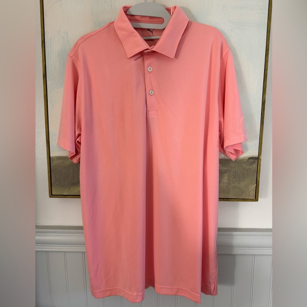 PUMA Men's Pure Golf Polo Pink Fruit Size M NWT